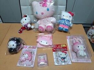 【未使用/現状品】ハローキティ＆マイメロディ キャラクターグッズまとめ/スタンドはさみ/つけまつ毛ケース/マスコットライト/カード立て