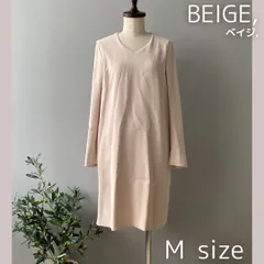 【お値下げしました♡】BEIGE, (ベイジ,) ベージュ ワンピース 春夏秋 シンプル 上品 ゴールド サイドファスナー