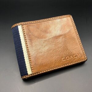 即決 COACH コーチ 二つ折り財布