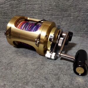 ※美品 動作快調 シマノ ティアグラ 50W LRS 2SPEED SHIMANO TIAGRA 50W L.R.S トローリング 泳がせ 船釣り リール レバードラグ 50WLRS※