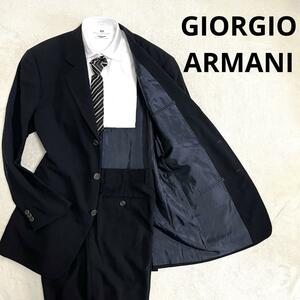 【極上の逸品】562 GIORGIO ARMANI ジョルジオ アルマーニ セットアップスーツ ブラック 46 黒タグ 3B