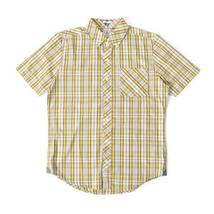 VOLCOM ボルコム チェックシャツ A0411404 M 黄 半袖シャツ メンズ