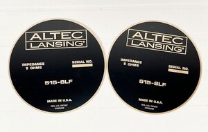 ALTEC LANSING 515-8LF プレート 2枚 [11011]