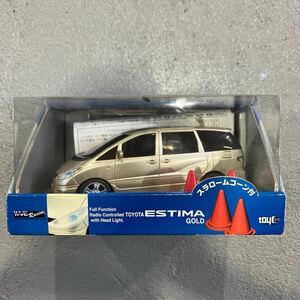 【B-18】（未使用、動作未確認）トイコー TOYOTA ESTIMA GOLD スラロームコーン付き 1/24 ラジコン ミニカー