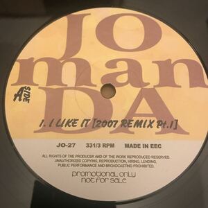 【LP】Jomanda - I Like It 2007 Remix 名曲90S R&B レコード vinyl 12 REMIX & ORIGINAL MIX 収録　