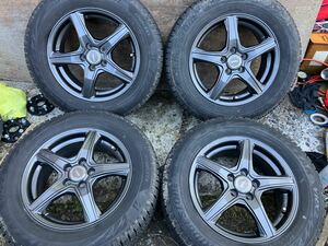 TOPRUN 15インチ 6J PCD100 5穴 ET45 BS VRX2!! 195/65R15 21年製 4本 スタッドレスタイヤ