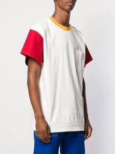 Acne Studios/アクネ ストゥディオズ/Bla Konst/ブラコンスト/Abstract Applique Slogan Print Colourblock T-shirt/カラーブロックTシャツ