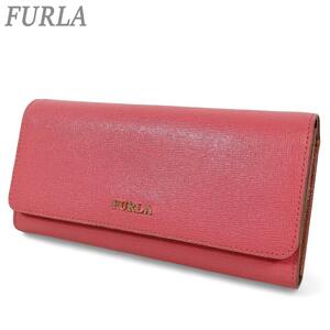 フルラ FURLA 長財布 フラップ式 ロングウォレット ピンク PVC 大容量 ゴールド金具 レディース 可愛い 収納沢山 アコーディオン