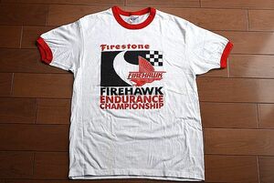 90’s Firestone ファイヤーストーン ビンテージ リンガー Tシャツ L 検 アメ車 ハーレー ナックル BUCO パン BELL 500TX ショベル HOT ROD