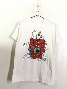 レディース 古着 Snoopy スヌーピー クリスマス オーナメント BIG プリント Tシャツ M位 古着