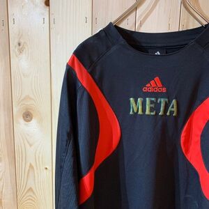 [KWT2035] ADIDAS 長袖Tシャツ メンズ ブラック×レッド O ポス