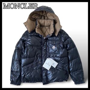 定価178,000円● MONCLER モンクレール ダウンジャケット フード着脱可能 2way リバーシブル キルティング ダウン90% ワッペン S相当