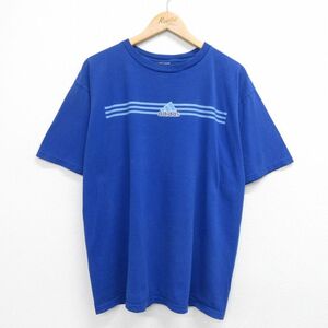 XL/古着 アディダス adidas 半袖 ビンテージ Tシャツ メンズ 00s ワンポイントロゴ クルーネック 青 ブルー 23aug19 中古