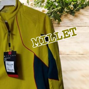 ミレーMILLET イエロー　登山ウェア 長袖シャツ ハーフジップアップ ミレー