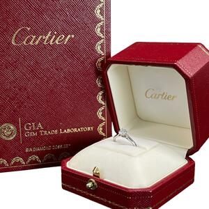 極美品 Cartier カルティエ リング ダイヤ ソリテール 0.39カラット　高級　GIA鑑定書付属　1895