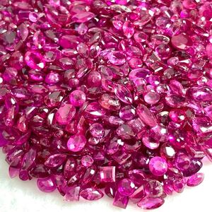 1円〜!!小粒大量!!（天然ルビーおまとめ200ct）j 約40g ルース 裸石 宝石 ジュエリー jewelry ruby corundum コランダム 紅玉 w4 ま157