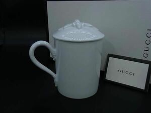 ■新品同様■ GUCCI グッチ ビー マグカップ 食器 テーブルウェア ホワイト系 CD1788