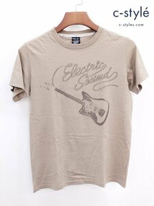 Y576a [人気] NUMBER (N)INE ナンバーナイン Tシャツ 半袖 1 ベージュ カート・コバーン ギター プリントT 綿100％ | トップス Y