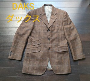 DAKS ダックス ジャケット テーラードジャケット ウール ブレザー ツイードジャケット イギリス ウール100% チェンジポケット付　美品