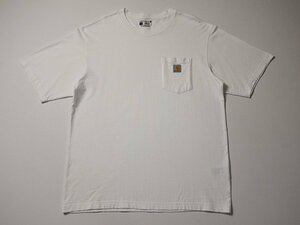 carhartt　カーハート　半袖　ポケット付き　Tシャツ　LOOSE FIT　ルーズフィット　ポケットT　ポケTee　Lサイズ　白　ホワイト