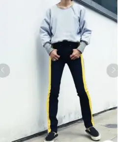 77circa make overdyed denim track pants