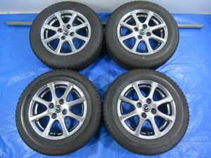 バランス済！マツダ純正 14-5.5J 4H/100 ET40 + 冬タイヤ BRIDGESTONE 175/65R14 2022年製 中古4本！デミオ ベリーサ等 Z00542