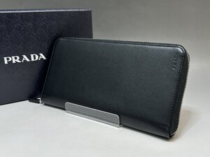 美品 PRADA プラダ サフィアーノ ラウンドファスナー長財布 ブラック 2ML220 レザー トラベルケース メンズ 福井県質屋の質セブン