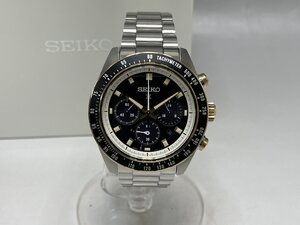 定価105,000円 極美品 SEIKO プロスペックス スピードタイマー ソーラー腕時計 SBDL113 ブラック文字盤 ステンレスベルト メンズ 質セブン