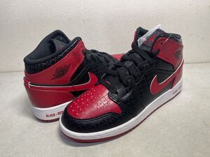 AIR JORDAN 1 MID SS GS BRED エア ジョーダン 1 ミッド SS 黒赤 グレードスクール US5Y 国内正規 未使用 DM9650-001