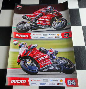 Ducati Team MotoGP 2019 ライダーポスター(非売品) 2枚セット #9ダニーロ ペトルッチアンドレア・ドヴィツィオーゾ ドゥカティ デスモ