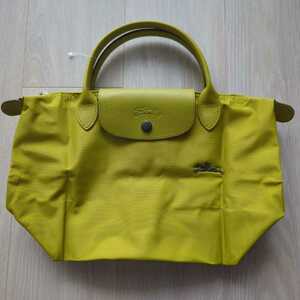 新品★ロンシャン★Longchamp★プリアージュ★お買い物に最適な大きさ★35×21×14㎝★イエローグリーン★小さめ