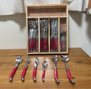 laguiole 新品未使用　34pcs カトラリーセット　RED