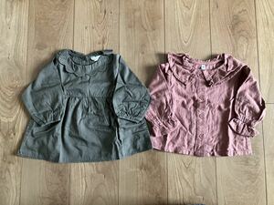 美品 女の子 ベビー 長袖 トップス ブラウス 80センチ セット