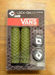 ODI VANS　Lock-on/ロックオン　グリーン/ブラック　グリップ　MTB/ピスト/トラック/ヴァンズ/バンズ/アーミーグリーン/army