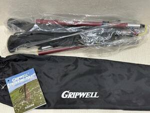 【KIM-2275】【1円～】未使用 GRIPWELL TREKKING POLE RAPID CARBON 100-120cm 赤 グリップウェル トレッキングポール 登山 アウトドア