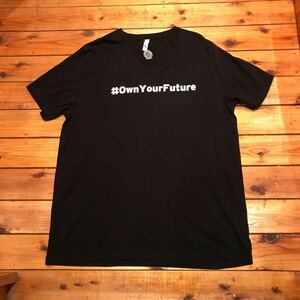 プリントTシャツ　VネックTシャツ CANVAS ブラック系　XLサイズ USA古着 アメリカ古着