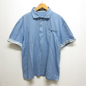 インターメッツォ INTERMEZZO 半袖 ポロシャツ 2L 大きいサイズ ブルー 薄手 日本製 メンズ