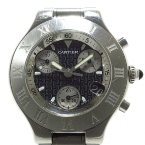 Cartier(カルティエ) 腕時計 マスト21クロノスカフLM W10172T2 メンズ クロノグラフ 黒