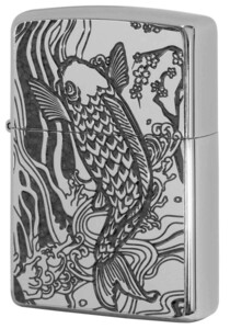 Zippo ジッポライター 200 Flat Bottom Metal Paint Plate 2MPP-Carp GY メール便可