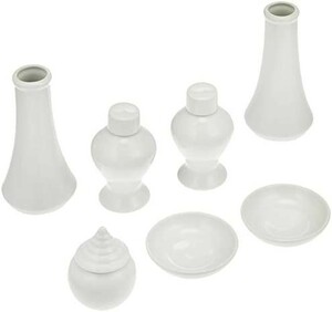 神棚の里 神具セット 陶器7点セット(大) 白 新品