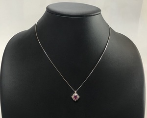 Pt850 プラチナ　ルビー 0.57ct　ダイヤ 0.29ct　プチ ネックレス