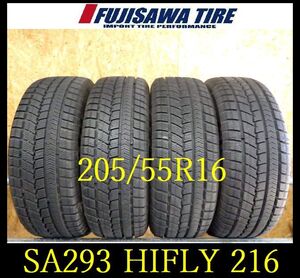 【SA293】FK7111104 送料無料●2023年製造 約8.5~8部山●HIFLY Win-turi216●205/55R16●4本