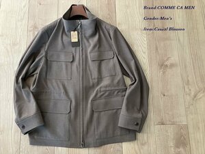 新品サンプル COMME CA MEN コムサメン【セットアップ可】プラックス サファリ ブルゾン 20カーキ Mサイズ 23BG03 定価53,900円