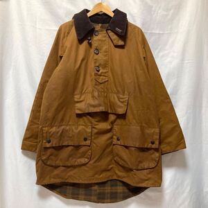 90s vintage BARBOUR LONGSHOREMAN バブアー ロングショアマン オイルドジャケット プルオーバー ブラウン 旧タグ OLD スモック パーカー M