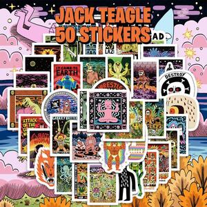 ジャックティーグル ステッカー 50枚セット Jack Teagle PVC 防水 シール 大量 アート ART ポップアート