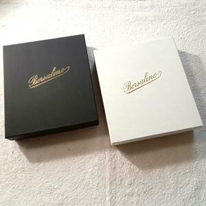 【bohc18】2箱セット 純正品 Borsalino ボルサリーノ 帽子BOX ハンチングケース 保管ボックス　ハードタイプ ブラック×ホワイト 黒/白