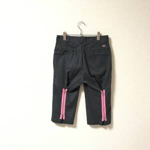 ★beams×Dickies ビームス ディッキーズ★ボンデージ ジップ カスタム クロップ パンツ チノパン パンク グレー size 32 管:A:10