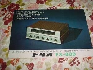 即決！トリオ　FX-80D　FMステレオチューナーのカタログ