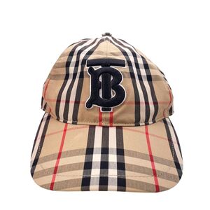 【中古】 BURBERRY バーバリー TBロゴ ベースボール キャップ 帽子 8038504 ノバチェック ベージュ　24014655 UY