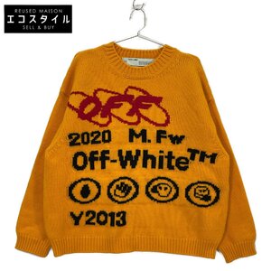 OFF-WHITE オフホワイト 19AW インダストリアル ニットウェア イエロー M トップス ウール メンズ 中古